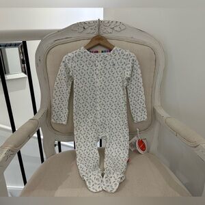 🦢 3~6 Mth Magnetic Me "Eloise" Organic Cotton Baby Footie NWT